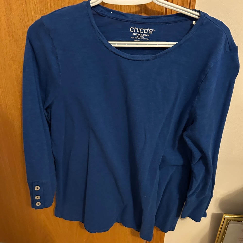 Large Chico’s blue top